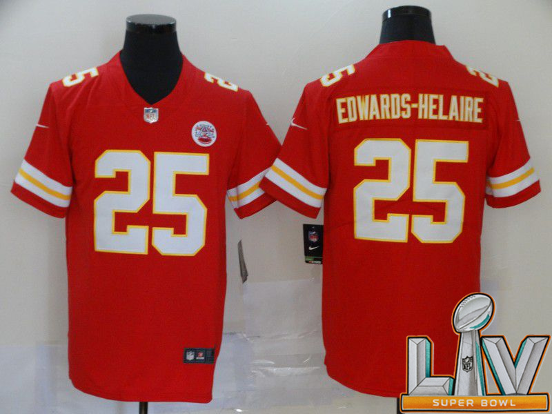 Super Bowl LV 2021 Men Kansas City Chiefs #25 Edwards-Helaire Red Nike Vapor Untouchable Stitched Limited NFL Jerseys